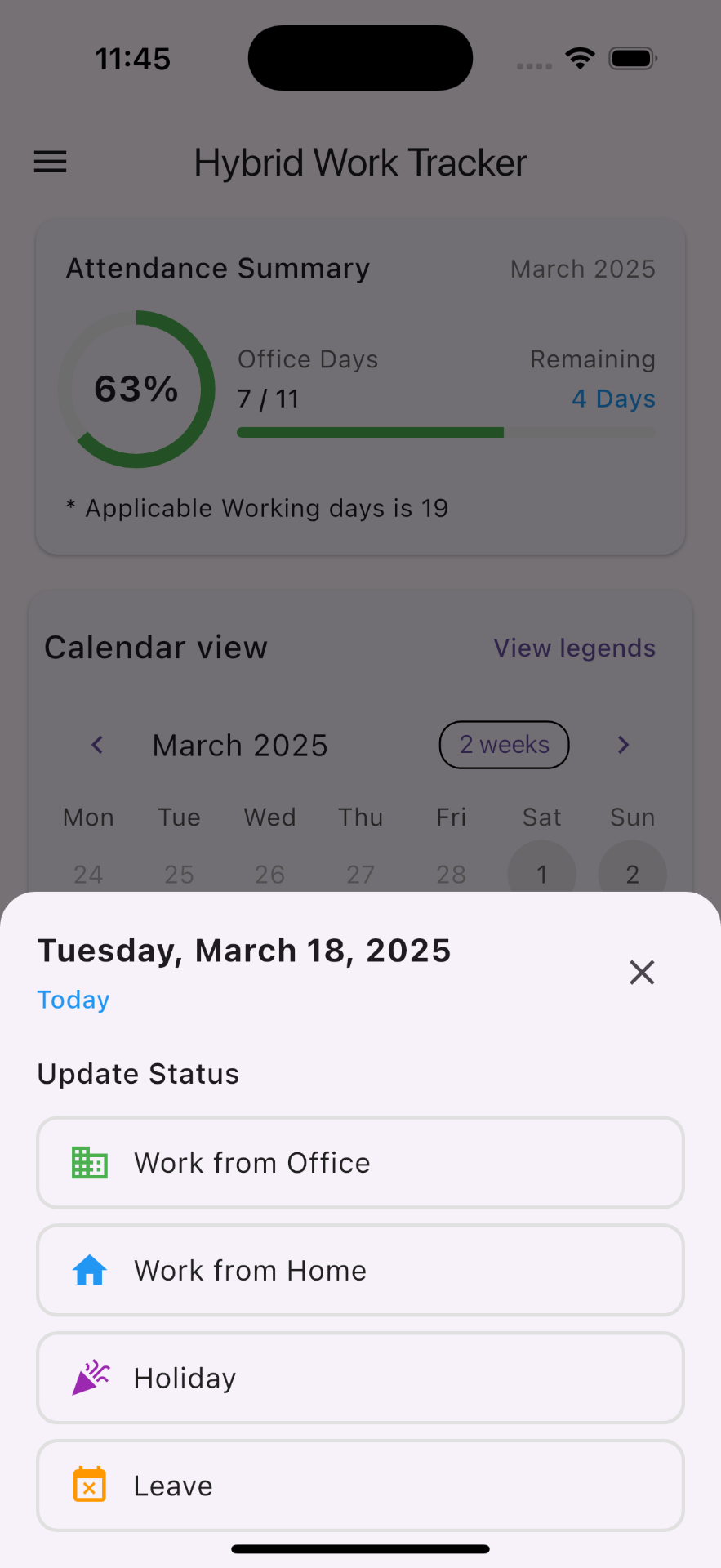 Hybrid Work Tracker
